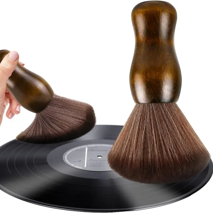 Cepillo de limpieza de discos de vinilo-Limpiador de discos de vinilo antiestático para eliminación de polvo-Limpiador de discos de vinilo de madera - 1