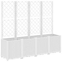 vidaXL Jardinera con enrejado PP 160x40x140 cm Color Gris,  Blanco,  y mas - details 0