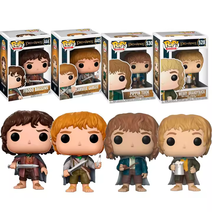 Funko  4 Pack Merry  Sam Samsagaz Samwise Frodo Bolson Brandybuck Brandigamo Pippin Took  Hobbit Señor de los ANillos Lors of The Rings 444 445  528  530 Pop Vinyl - 1