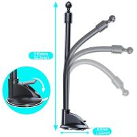 Soporte De Teléfono Para Coche Con Brazo Largo De Ganso Flexible Compatible Con Base De Succión Y Tablero 13" Negro ABS - details 2