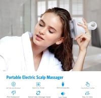 La versión actualizada del masajeador eléctrico de cuero cabelludo para el cabello, masajeador portátil para la cabeza, con 128 nodos de masaje amasados y masajeador de rascado para la cabeza, para aliviar el estrés, promover el crecimiento del cabello y - details 0