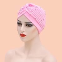 1PC Turban Musulmán De Moda Con Perlas Hijab Interna Para Mujer Arabesca Cubierta De Cabeza Femme Wrap Headwear Polyester - details 10
