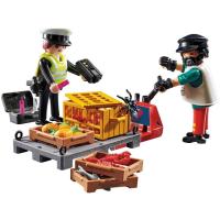 Playmobil control aduanero (70775) City Action con 2 figuras palé y cargamento - details 2