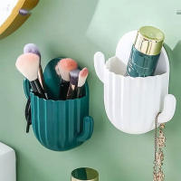 Porta-Pinceles De Cactus Lindo Soporte Para Cuchillas Autoadhesivo Organizador De Artículos De Baño Y Cocina Para Almacenamiento De Cepillos De Dientes - details 3