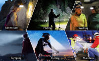 Lámpara De Cabeza LED Portátil Nueva Actualización Con Batería Integrada De 1200mah COB Lámpara Frontal USB-C Recargable Impermeable Linterna Para Camping Y Pesca - details 10