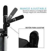 NQT Carrito de Compra Plegable Aluminio con Bolsa Térmica en Interior Impermeable con 2 Ruedas Desmontable - Carro del Mercado Capacidad 50 litros para Alimentos 96x35x24cm/ Gris - details 0
