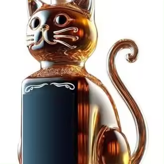 Botella de Whisky con Gato | Botellas de Whisky Premium | Decantador con Gato | Decantador de Vidrio Único para Whisky | Para Decoración de Bares, Hogar, Regalos para Hombres, Padres y Esposos - 300 ml - 1