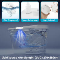 Lámpara UV Impermeable LED De Germicida 270-280nm Bombilla UVC Para Desinfección Y Esterilización En Armario Inodoro Luz Sensor Recargable - details 5