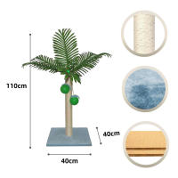 GREATOOL Rascador para Gatos de Poste, 110cm para Gatos Grandes, de Sisal, Dos Bolas Colgantes Interactivas y Juguetes de Bolas de Resorte para Gatitos y Gatos de Interior - details 1