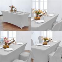Funda De Mesa Elástica De Spandex Para 6FT/4FT Universal Ajustable Para Fiestas Banquetes Bodas Y Eventos Resistente Al Aceite Estilo Sólido - details 19