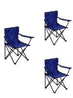 OFERTA[PACK 3] Silla Plegable de Camping de Acero, 50x50x80cm, Silla de Acampada Plegable, Ideal para Camping o Pesca, Estructura de Acero Resistente y Asiento de Lona Impermeable - details 0