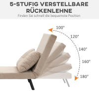 Sofá Cama Reclinable Abatible en Terciopelo Beige | Funcion Cama de Invitados | Respaldo Ajustable | Dimensiones 63x73x81 cm | Ideal para Salón - details 2