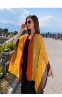 Bufanda De Lino Para Mujer Con Graduación De Colores Resistente Al Viento Y a La Arena Estilosa Versátil Casual Mantel De Cabeza - details 0