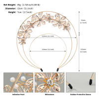 Diadema De Ángel Para Novia Dorada Con Halo Y Perlas Diadema De Diósisa Para Mujeres Y Niñas Adorno Elegante Para Bodas Y Fotografías - details 17