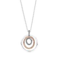 Colgante y collar de dos tonos S925 glorioso elegante collar de regalo, ideal para estudiantes regalo de graduación para - details 0