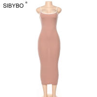 Vestido De Verano SIBYBO Para Mujer Con Tirantes Y Cuello Redondo Vestido Largo De Fiesta Sin Mangas En Color Sólido Ajustado - details 3