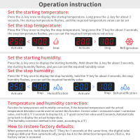 Controlador De Temperatura Y Humedad Digital LED Para Incubador XH-W1099 Interruptor De Enfriamiento Y Calentamiento Con Sensor De Humedad 110V-220V - details 4