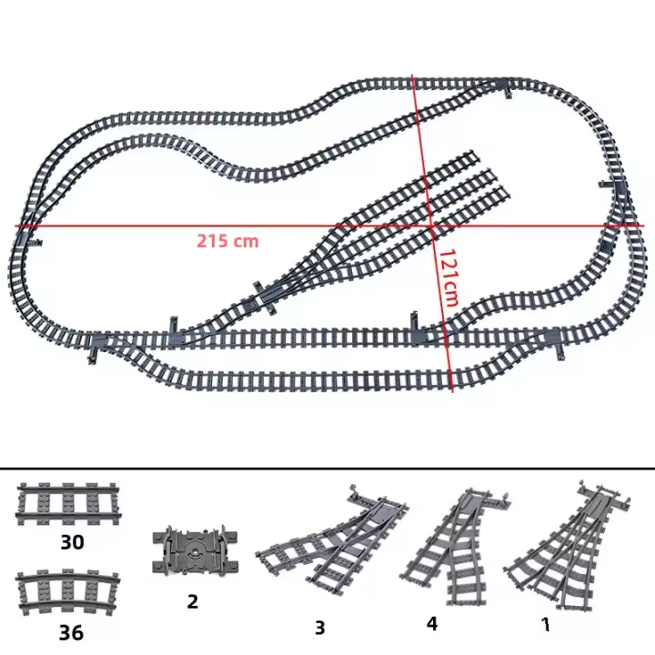 Bloques De Construcción MOC Creativo Para Niños Riel De Cruzación Y Curva De Vías De Tren Juguetes DIY De Bloques Pequeños Compatible Con Lego - 1