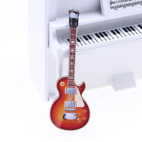 Guitarra Miniatura Electrónica Para Casa De Muñecas Accesorio De Escena Popular Modelo De Simulación En Madera - details 7