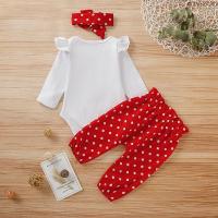 Conjunto De Ropa Para Bebé Niña Nueva Nacida 3PCS Camiseta De Manga Larga Corazón + Pantalón + Diadema Moda Para Bebés De 0 a 18 Meses - details 3