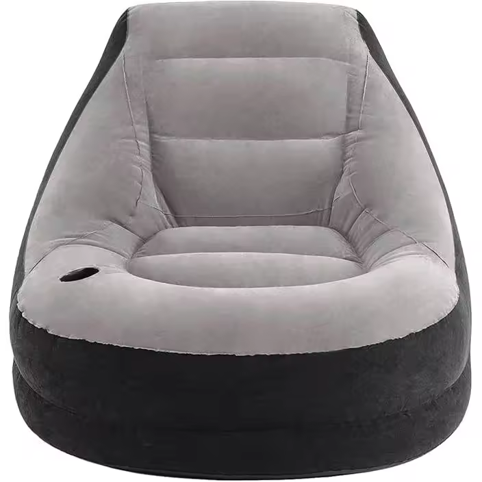 Sofá inflable con reposapiés, sofá plegable con reposapiés, sofá perezoso inflable, asiento hinchable, sillón hinchable con reposapiés, sofa de aire con reposapies, ideal para siesta, descansar en casa, oficina, camping, pation, terraza, jardín. - 1