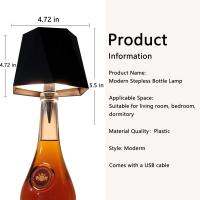Lámpara De Mesa Inalámbrica Para Botella Con Control Táctil Y 3 Colores Iluminación Nocturna Recargable USB Para Barra Vino Luz De Escritorio - details 10