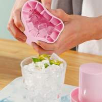 Ice cube mold with lid 2 pcs Silicone Ice cube mold Ice cube mold Ice molds Ice maker Ice cube molds Mini Ice cube Silicone Ice cube mold Pink - details 2