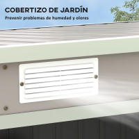 Outsunny Caseta de Jardín Exterior 2,42 m² 213x130x172 cm Cobertizo de Jardín Exterior con Puerta Corredera Techo Inclinado y 2 Ventanas para Terraza Patio Gris Claro - details 3