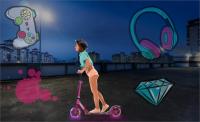 AREBOS Patinete con Ruedas de Goma con LED - Suspensión Delantera - Soporte para Botella y Timbre - details 1