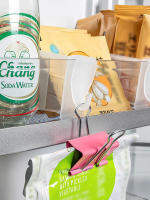 Juego De 4 Divisores Transparentes Para Nevera Retráctiles Clip Para Puerta Lateral De La Nevera Organizador De Alimentos Y Botellas Para Cocina - details 4