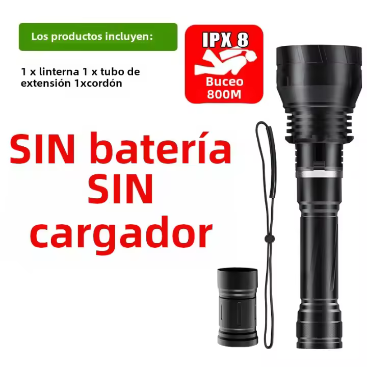 Linterna Submarina IPX8 15000mAh Lámpara Impermeable Profesional Para Escuba Diving Torch De Alta Potencia Con 3 Baterías 26650 - 1