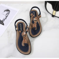 Zapatos de playa europeos y americanos para mujer, verano 2025. Zapatos casuales planos anchos con cuentas de madera tejidas. - details 22