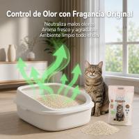 Yommy Arena de Tofu para Gatos – Arena Aglomerante Natural, Biodegradable y Libre de Polvo, Control de Olores, Desechable en el Inodoro – 6 bolsas - details 2