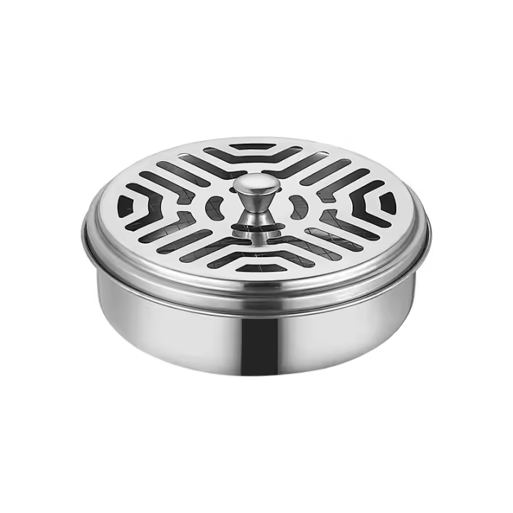 Caja Portátil De Acero Inoxidable Para Encendedor De Incienso Anti-Mosquitos Con Cubierta Y Soporte Para Mosquitos Grande - 1