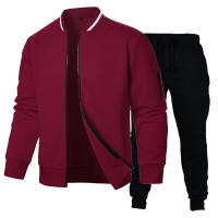 Conjunto De Sudadera Y Chaqueta Ligera Para Hombre En Color Sólido Estilo Casual Con Cierre De Cremallera Pantalones Con Cierre Elástico Streetwear Para La Vida Diaria - details 5
