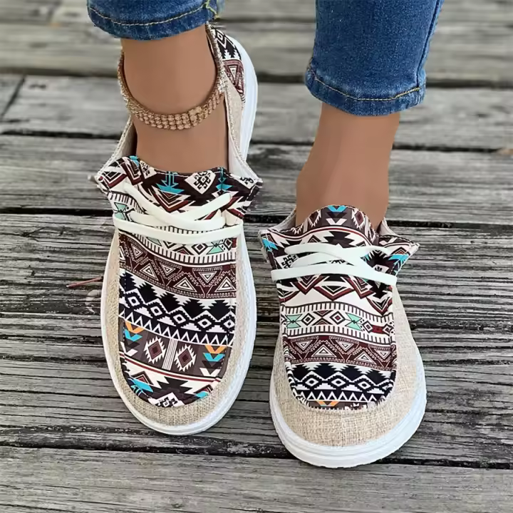 Zapatos De Caminar Para Mujer Primavera Otoño Nuevo Colorido Casual Cómodo Bocón Plataforma Gruesa Suela Tenis De Encaje Redondo - 1