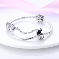 Cadena De Seguridad De Plata Esterlina 925 Estrella Luna Corazón Bordeado Con Clip De Silicona Para Pulsera Original Joyería DIY Regalo - details 13