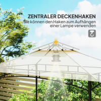 Pabellón de Barbacoa con LED 240x150x258 cm Pabellón de Jardín impermeable y retardante de llama, Techo Doble, estante lateral, Pabellón de Jardín con Protección UV, Pabellón de barbacoa Para... - details 5