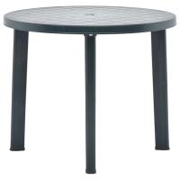 vidaXL Mesa de jardín de plástico gris 89 cm en color Antracita/Blanco/Verde | estructura resistente ideal para salón dormitorio o estudio - details 2