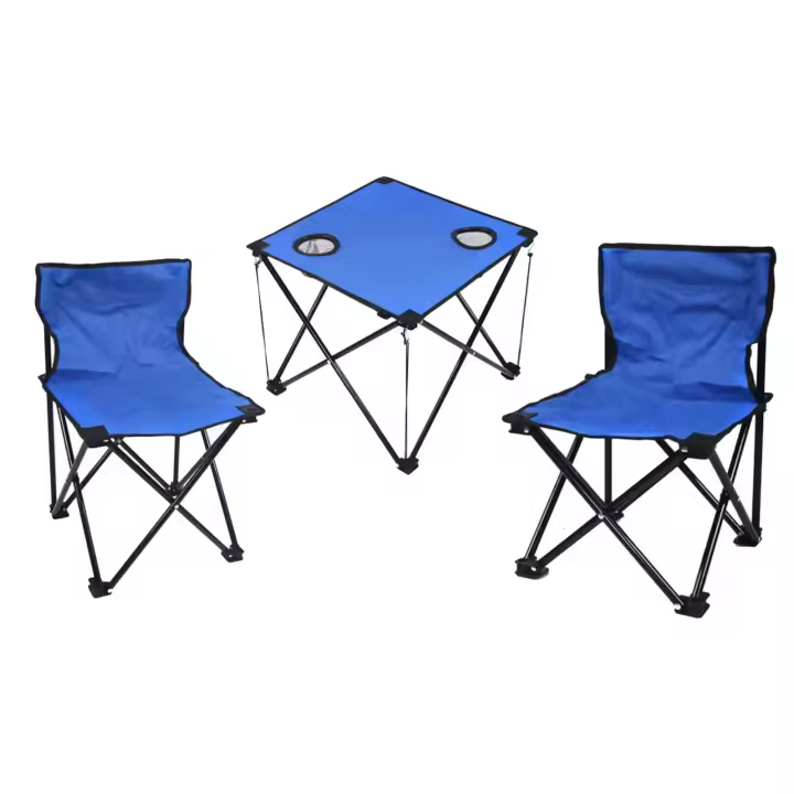 CONJUNTO 2 SILLAS+1 MESA   Camping Plegable - Resistente y Cómoda SILLA35X35X58CM Y MESA 46X46X37CM - 1