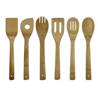Set De Utensilios De Cocina 6 Piezas Antiadherente Con Mango De Madera Cuchara De Sopa Espátula Cuchara De Arroz Shovel Conjunto De Cocina Ecológico - details 2