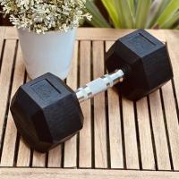 HxG Mancuernas hexagonales de 10kg ergonómicas con empuñadura de cromo y revestimiento de caucho - details 0