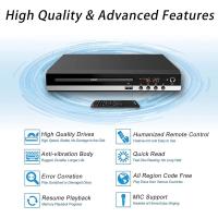 Reproductor de DVD para TV con HDMI, reproductor de DVD que reproduce todas las regiones, reproductor de CD para sistema estéreo doméstico, cable HDMI y RCA incluido - details 2
