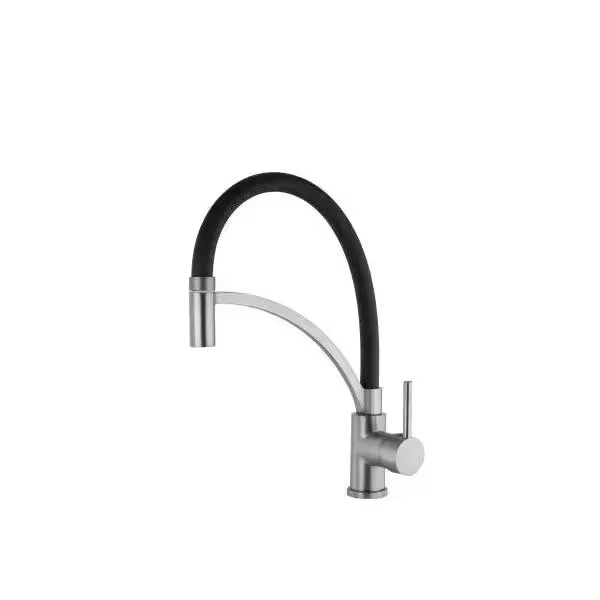 VALAZ Pas Grifo para cocina flexible con maneta monomando y caño giratorio color gun metal - 1