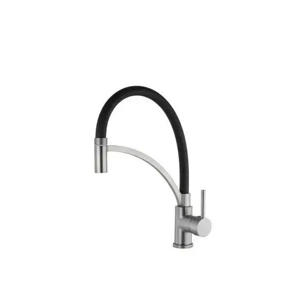 VALAZ Pas Grifo para cocina flexible con maneta monomando y caño giratorio color gun metal - 1