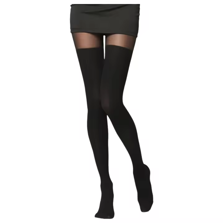 Pantimedias De Talle Alto Falso Patrón De Pierna Alta Estirables Para Mujer Calcetines Y Hosiery De Otoño Material Spandex Y Poliamida - 1