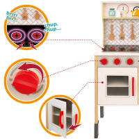 WOOMAX Cocina de madera eléctrica, Cocina de juguete con luz y sonido, Cocinita de madera infantil con vitrocerámica, Cocina infantil 94,5x59,5x30cm, Juguete para niños y niñas, Cocinita de madera de juguete, Cocina de juguete, Juguetes de cocina - details 3