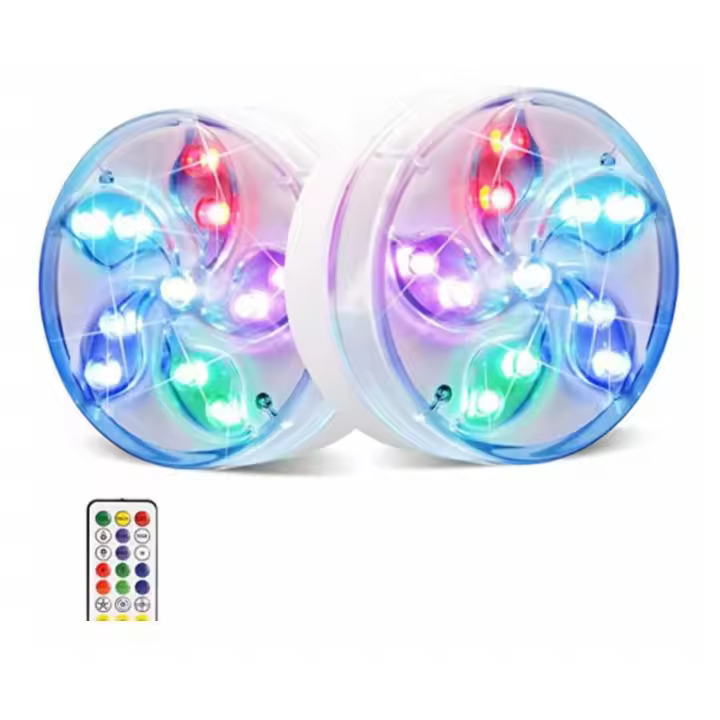 Luces L impermeables multicolores con 1 control remoto para piscina, estanque, acuario, bañera, 9*4,5 cm, 2 uds. - 1