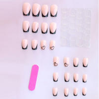 24 Pcs Uñas Postizas Largas Cuadradas En Rosa Brillante Con Patrón De Corazones Para Mujer Y Niña Regalo Ideal Para Fiestas Y Fiesta - details 3