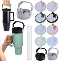 Tapa De Repuesto Para Tumblers De 40 Oz Con Pajita Flip Espigada Y Asa Eficaz Contra Fugas Y Sprays Cubierta Reutilizable Para Tumblers - details 12